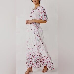 Draper James Floral Maxi Dress - White and Pink